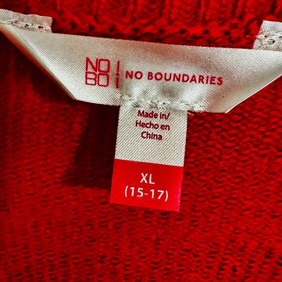 NWT No Boundaries Christmas Sweater Santa Rudolph Bells Sequins Size XL 15-17 - Picture 9 of 12